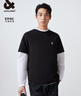 杰克·琼斯（JACK&JONES）25年男装T恤男夏季T恤舒适男士短袖凉感多色上衣纯色水洗不易走形 E40黑色 3XL 实拍图