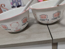 釉下彩可爱卡通碗碟套装家用高颜值陶瓷碗筷盘餐具 2碗2勺 4件套 实拍图