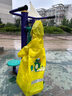 牧萌儿童雨衣带书包位男童女童女孩加长全身学生雨披 黄色恐龙 XL 实拍图