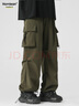 Homlean美式机能伞兵工装裤男夏季宽松薄款冰感透气休闲长裤B6603军绿L 实拍图