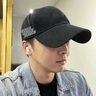 回力（Warrior）帽子男棒球帽纯棉大头围户外鸭舌帽女透气大帽檐显脸小运动遮阳帽 升级刺绣黑色（100%棉） L 加大加深款【56-60cm】 实拍图