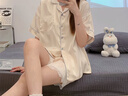 浪莎（LangSha）冰丝睡衣女纯欲风高级感短袖大码短裤凉感情人节可外穿薄款家居服 实拍图