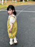 G.duck小黄鸭女童背带裤套装夏装儿童夏季衣服短袖时髦女宝宝两件套 夏季 蘑菇净色背带套装绿色 90 建议80-90cm1岁半-2岁 实拍图