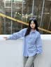 LEMANISM长袖衬衫衣男女潮牌腊肠狗格子外套情侣款宽松衬衣中性秋季天蓝色 实拍图