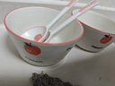 新款陶瓷碗家用吃饭碗可爱碗勺餐具套装学生宿舍饭碗ins风高颜值 4.5英寸 水蜜桃2碗2勺 实拍图
