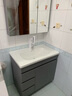 顾家家居（KUKA）落地浴室柜陶瓷一体盆洗脸手盆柜组合洗手台卫浴柜洗漱台G-06204 80cm法式灰|美妆镜柜 实拍图