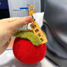 仿獭兔毛小柿子可爱书包包挂件毛绒球玩偶公仔汽车钥匙扣挂饰礼物 1个装【柿柿如意挂件】 1个装 实拍图
