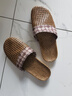 NSYCA竹拖鞋 夏季藤草编织凉拖鞋轻便居家情侣男女透气草席竹编 浅棕/包头 27男(40~41码) 实拍图