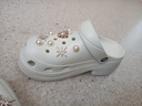 骆驼（CAMEL）洞洞鞋女时尚DIY鞋花休闲凉鞋显高凉拖鞋 L25M071023 米白 36-37 实拍图