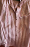 棉质衬衫女文艺通勤风竖条纹纽扣双层棉纱长袖宽松显瘦减龄开衫 粉色 L 实拍图