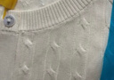 诗凡黎凉感天丝老钱莱赛尔POLO绞花针织衫25夏新薄圆领短袖开衫女 【短袖圆领套头】本白色 M 实拍图