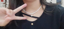 伊灿施家仿珍珠吊坠项链女2025新款爆款设计感小众高级锁骨链时尚颈链 施家贝珠项链女一条装 实拍图