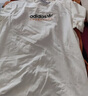 adidas宽松印花纯棉运动上衣圆领短袖T恤男装夏季阿迪达斯三叶草   汉玉白   M 实拍图