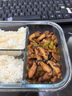 希乐扣小黄鸭玻璃饭盒上班族带饭便当盒微波炉餐盒大容量保鲜盒 三隔+包 实拍图