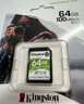 金士顿（Kingston）64GB SD存储卡 U3 V30 相机内存卡 高速sd卡大卡 4K超高清拍摄 读速200MB/s 实拍图
