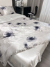 真丝四件套桑蚕丝被套丝滑床罩丝绸床单床笠轻奢高级冰丝床上用品 墨韵花影 【精美礼袋 顺丰包邮】 1.2m 床单款 （被套150*200cm） 实拍图
