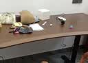 木藝生电动升降桌电脑桌台式办公学习桌电竞桌椅套装工作台桌子书房书桌 双电机进口橡胶木(手工弧面25mm) 180*70（高72-117） 实拍图