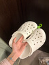 卡骆驰crocs洞洞鞋贝雅男鞋女鞋轻便耐磨一脚蹬拖鞋休闲鞋|10126 白-100 43 (270mm) 实拍图