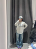 Gap男女装2025春季新款纯棉印花大logo宽松长袖T恤美版725634 白色 XS 美码 S亚洲码175/88A 实拍图