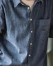【重磅全棉】磨毛宽松工装衬衫纯色日系长袖休闲衬男春秋外套 藏青色 2234-CPH 2XL 【建议140-160斤】 实拍图