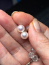 赫莎AKOYA海水珍珠耳钉小灯泡【7-8mm】 百搭送女朋友 黄18K金耳针  珍珠7-8mm 实拍图