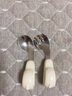 如山宝宝自主进食辅食勺子一岁婴儿学吃饭训练儿童不锈钢短柄叉勺 实拍图