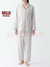 无印良品（MUJI） 女式 无侧缝双层纱织睡衣女士家居服春秋纯棉条纹格纹长袖 女款 浅米色格纹 M (上装160/84A下装160/66A) 实拍图
