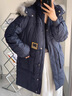 金羽杰冬季新潮羽绒派克服女中长款大毛领连帽拼接羽绒服女士Y21606161 实拍图