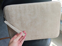 泰克森笔记本内胆包14英寸适用华为苹果macbook联想16女平板电脑保护套 可拆手提-杏色-羊巴皮+绒毛减震 14-14.2英寸 实拍图