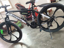 EG7山地自行车成人学生变速越野单车双减震赛车26寸青少年男女 六刀【升级减震 轻量铝架】黑白 26寸21速【适合：160-180CM】 实拍图