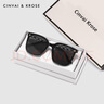 CinvaiKrose墨镜女夏季防晒2025新款大框太阳眼镜网红款七夕情人节礼物 黑金框黑灰片UV400 实拍图