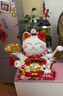 梦选招财猫摆件开业礼品实用自动电动摇手大号乔迁之喜办公桌公司前台 八方来财34*25*29招财猫 【礼盒+坐垫+围脖】电池插电两用 实拍图