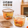 希乐扣耐热玻璃饭盒上班族微波炉加热专用便当餐盒琥珀色方形汤碗1L 实拍图