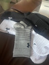 安德玛（Under Armour）篮球袜子 运动袜男女 跑步羽毛球防臭袜中筒棉袜 组合色L码三双装 实拍图