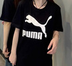 彪马（PUMA）休闲黑色短袖T恤男女情侣款夏季印花运动上衣 532279 白-02 XL (185/104A) 实拍图