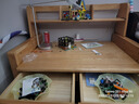 源氏木语儿童升降实木学习桌北欧写字桌家用【橡木书桌0.9m+矮上架】 实拍图