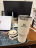 STANLEY拎拎杯吸管杯水杯保温杯大容量办公车载不锈钢杯子887ML-米白 实拍图