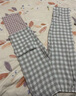 无印良品（MUJI） 女式 无侧缝双层纱织睡衣女士家居服春秋纯棉条纹格纹长袖 女款 浅米色格纹 M (上装160/84A下装160/66A) 实拍图