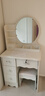 聚宸兴【JD/顺丰送货到家】梳妆台欧式化妆桌卧室简约小户型轻奢烤漆 【送凳子】圆镜70cm+白柜 如图二 实拍图