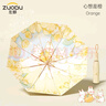 左都（ZUODU）太阳伞折叠伞遮阳伞防紫外线伞晴雨两用雨伞手动便携防晒伞 心想是橙【三折加大+防晒upf50】 实拍图