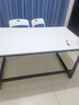 馨美凯电脑桌台式家用简易书桌办公桌简约现代工作台租房卧室学习写字桌 【单桌1.6cm厚桌面】黑架+暖白色 长140cm*宽80cm*高74cm 实拍图