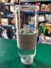 恩尔美（nRMEi）玻璃水杯大容量男士茶杯茶水分离泡茶杯高硼硅加厚耐高温便携水杯 （独立茶仓+防烫杯套+水晶钻石盖） 1000ml 实拍图