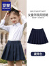 罗蒙女童裙子儿童百褶裙半身裙校园服大童小学生学院风短裙 藏青色150 实拍图