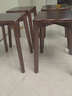 实木凳子家用可叠放客人备用凳餐桌凳木头方凳新中式化妆梳妆台凳 加厚款-胡桃色【进口橡胶木】1把装 实拍图