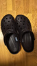 卡骆驰crocs洞洞鞋贝雅男鞋女鞋轻便耐磨一脚蹬拖鞋休闲鞋|10126 黑色-001 41 /42(260mm) 实拍图