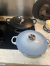 酷彩（Le Creuset）法国进口珐琅铸铁锅炒锅煎炸炖煮锅电磁燃气通用深烧锅22cm水晶蓝 实拍图