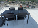 藤朝家具（Teng chao jia ju）铝合金户外桌椅套装庭院桌椅组合防锈室外院子露天台休闲桌椅 标准款：4椅+160CM拼花桌 升级铝合金框架+塑木面板 实拍图