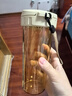 特百惠（Tupperware）茶韵500ML塑料杯男女士学生夏季运动水杯子户外便携大容量 奶茶棕 实拍图