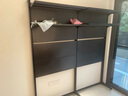 安善五金洞洞板置物架墙面免打孔落地书架立式货架出租屋少女电竞桌房 (适合1.8米桌)黑双架181CM/高下滑选择 高186CM/单架3层4背/双架6层8背 实拍图