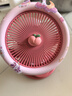 欧利文小风扇桌面床上用夹子式USB充电小型夹扇 便携式迷你大风力婴儿电风扇办公室厕所宿舍风宝 粉色 实拍图
